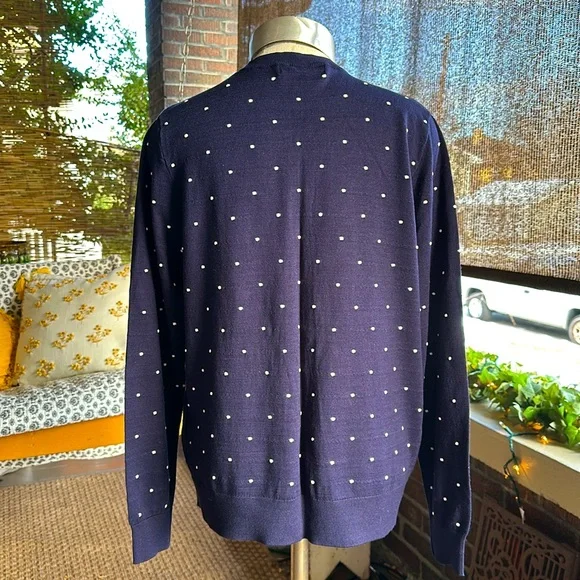 August Silk Navy Polka Dot Cardigan - Picture 2 of 8